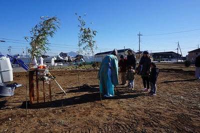 地鎮祭の様子です(^^♪