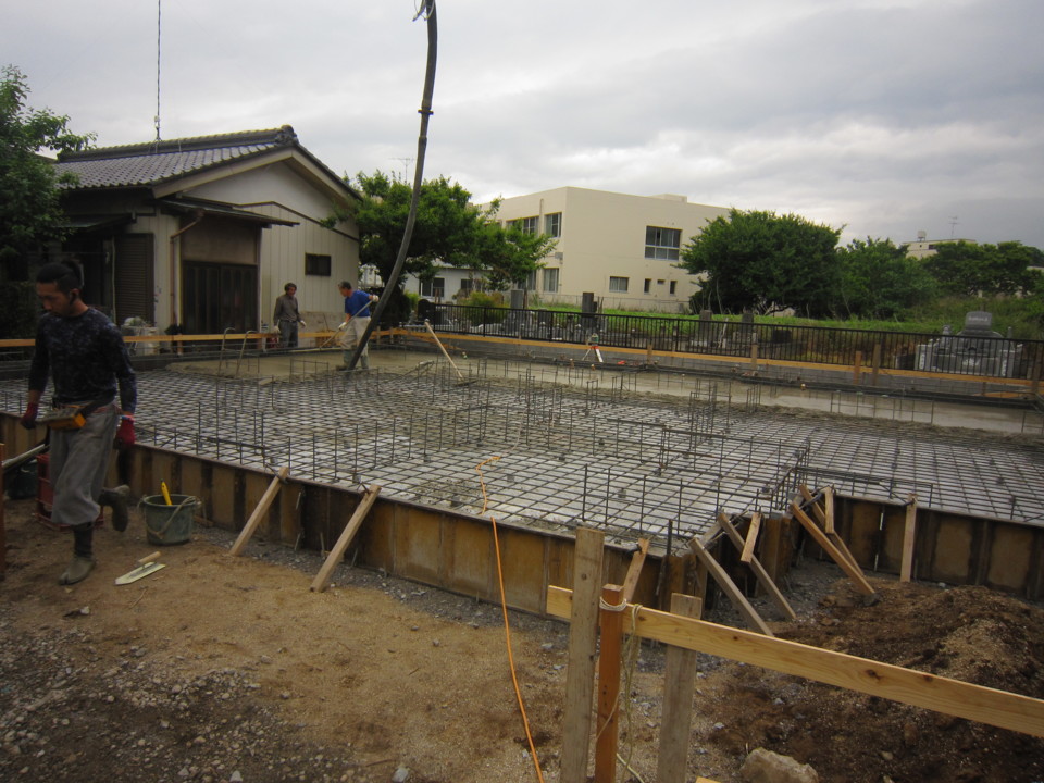 基礎工事　鉄筋組付け